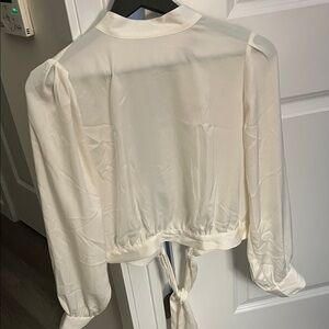 NWT Banana Republic Cream Tie-Back Long Sleeve Blouse